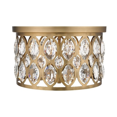 Z-Lite Dealey 4 Light Chandelier, Heirloom Brass & Clear 6010F15HB